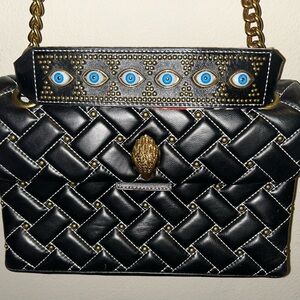 Kurt Geiger Black Studded Quilted Women's Bag Eagle Head and Evil Eye